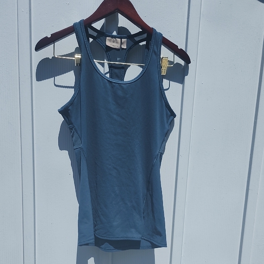 Athleta Fitted Blue Cut Out Tank Top